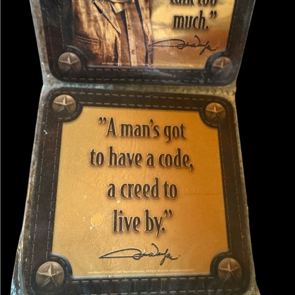 John Wayne Cork Backed Coaster Set (4) NWT - Picture 4 of 5